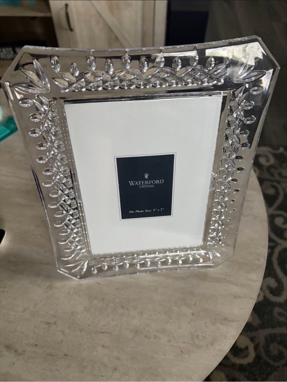Waterford Crystal Silver Clear Cut Glass Photo Frame - Clear 5”x7”